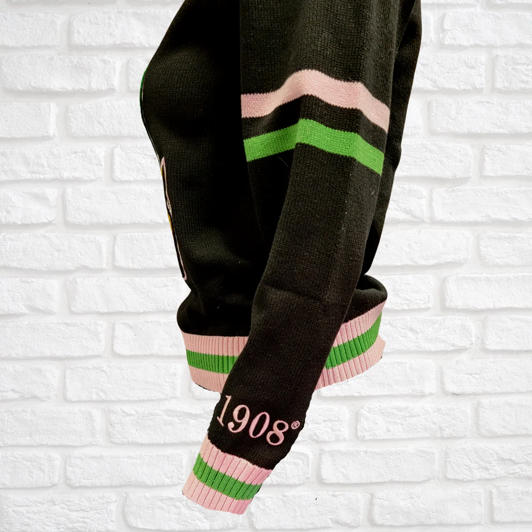AKA Chenille V-neck Varsity Sweater - Image 6
