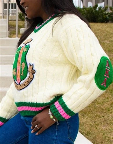 AKA V Neck Cream Sweater - Image 3