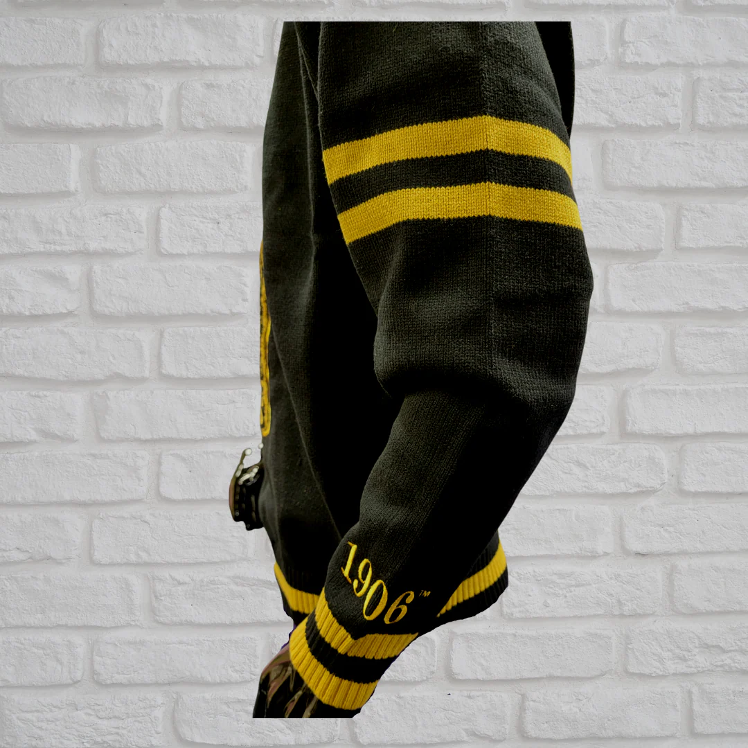 Alpha Chenille V-neck Varsity Sweater - Image 2