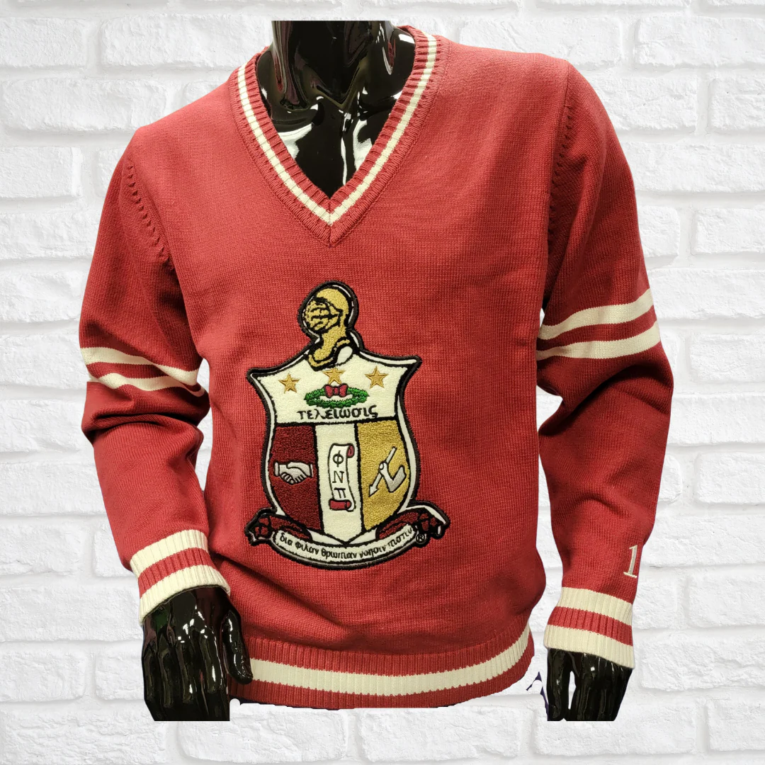 Kappa Chenille V-neck Varsity Sweater
