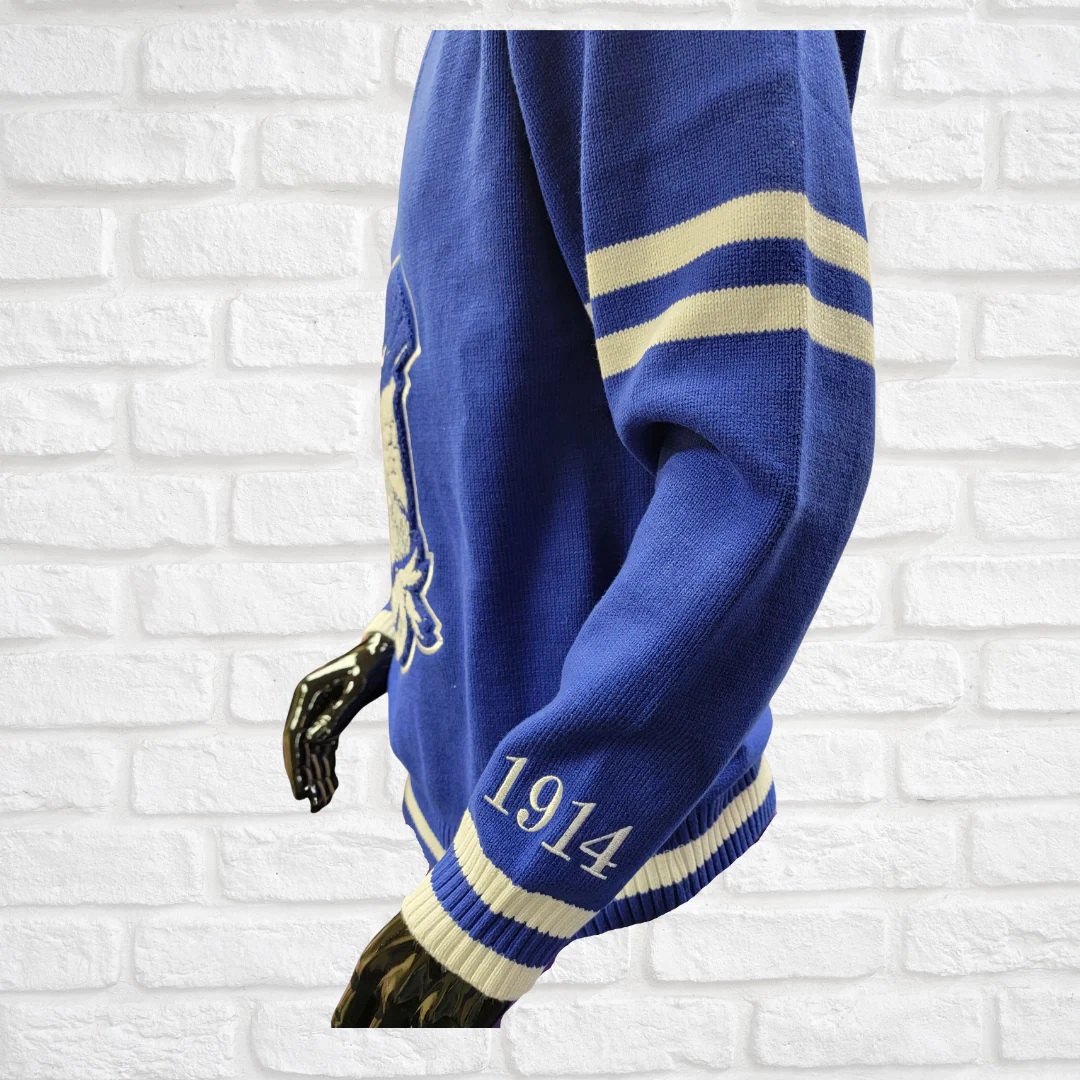 Sigma Chenille V-neck Varsity Sweater - Image 2